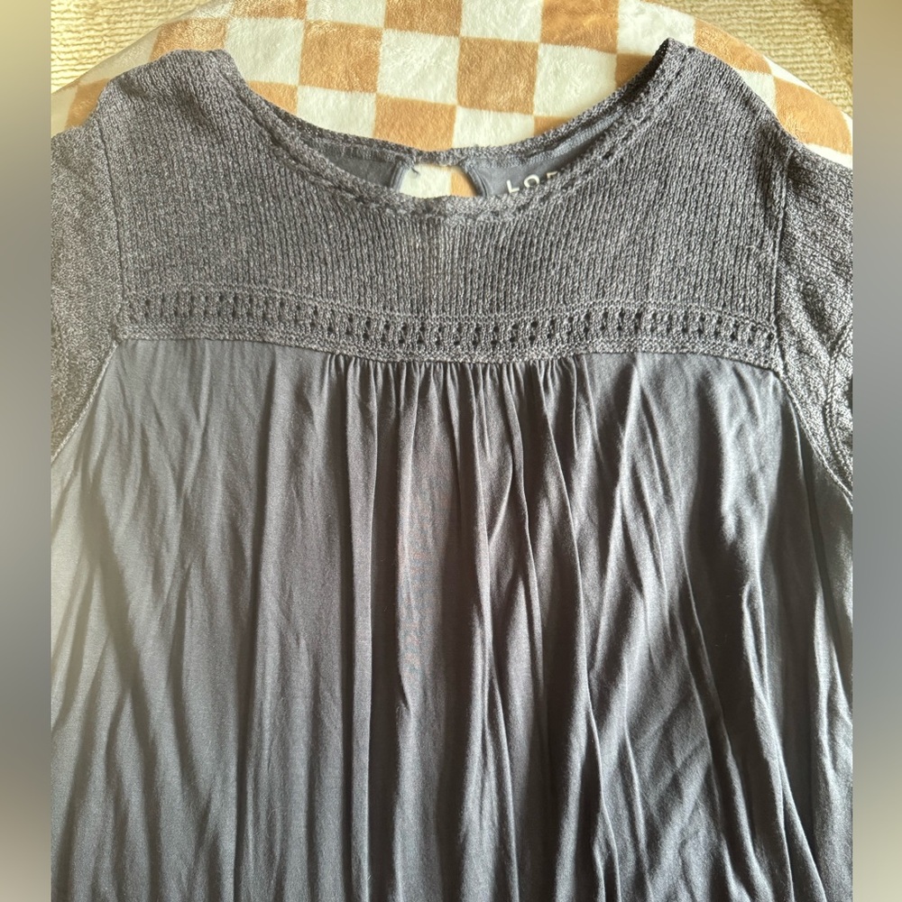 LOFT Charcoal Gray Blouse